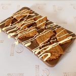 Tempered Belgian Chocolate Slab with Biscoff topping available with Indulgent Biscoff Spread filling